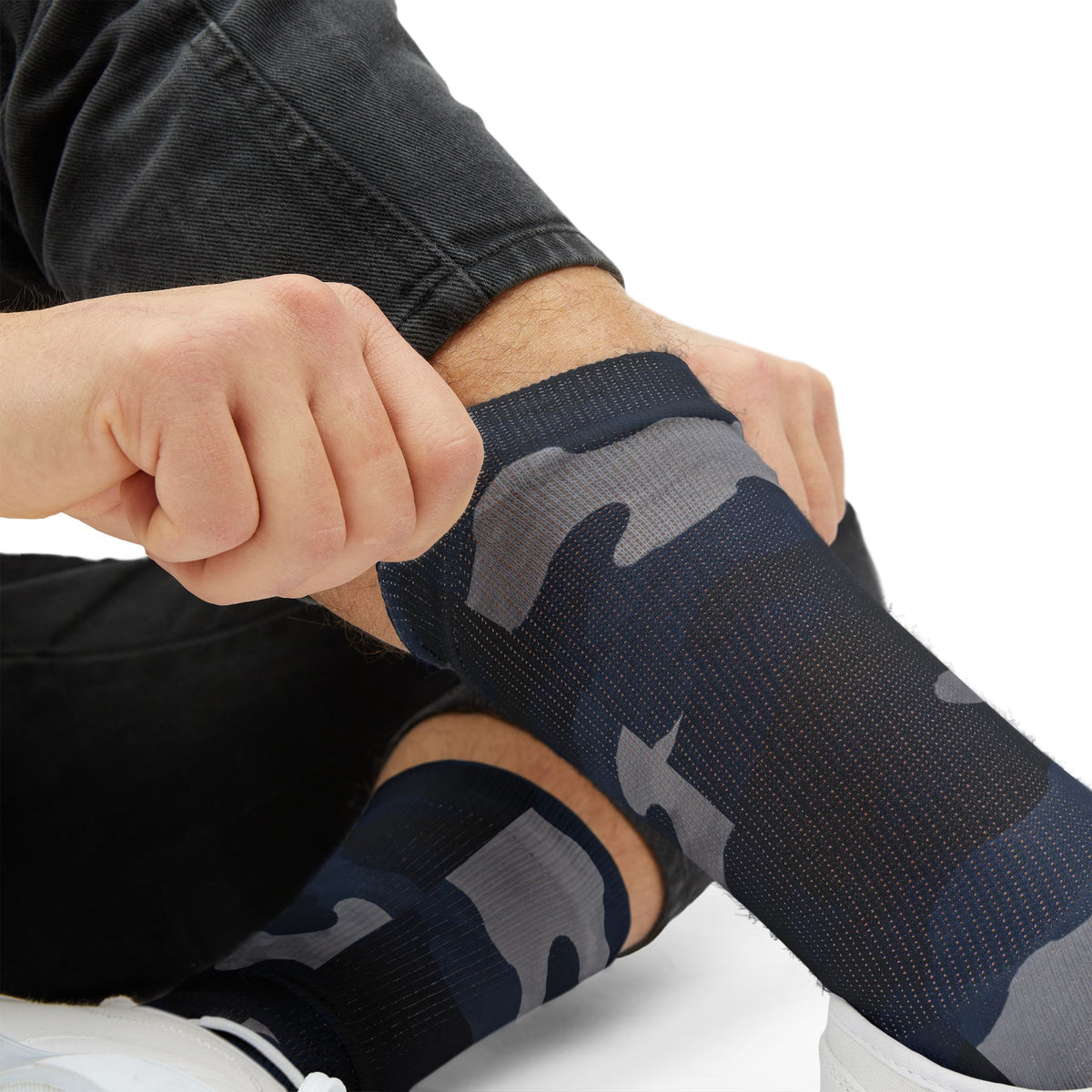 Colbalt, Icy Bue and Onyx Crew Socks by Camotoez The Deep Sea Stealth Crew
