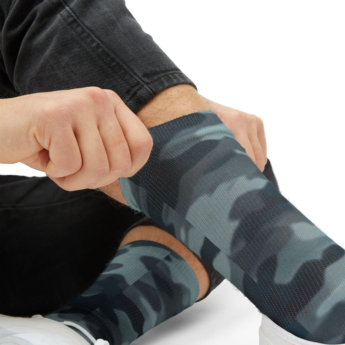 Shadowy Slate and Digital Navy Blue Crew Socks by Camotoez The Blue Monster Protocol