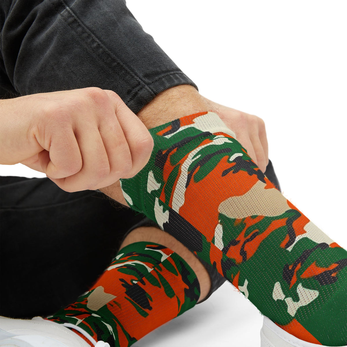 Rattle Dazzle Camo Sublimation Socks — Bold Camouflage Athletic Crew Socks