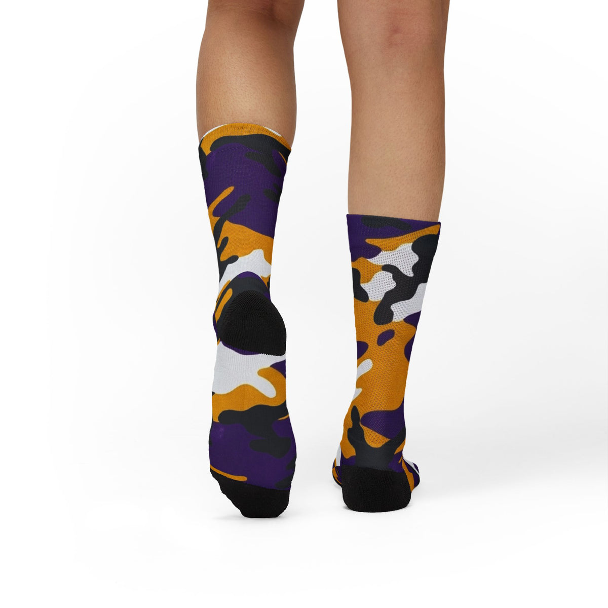 Copy of Captain Camotoez, Red Orange Camo Bay Drip Sublimation Socks — Bold Camouflage Athletic Crew Socks