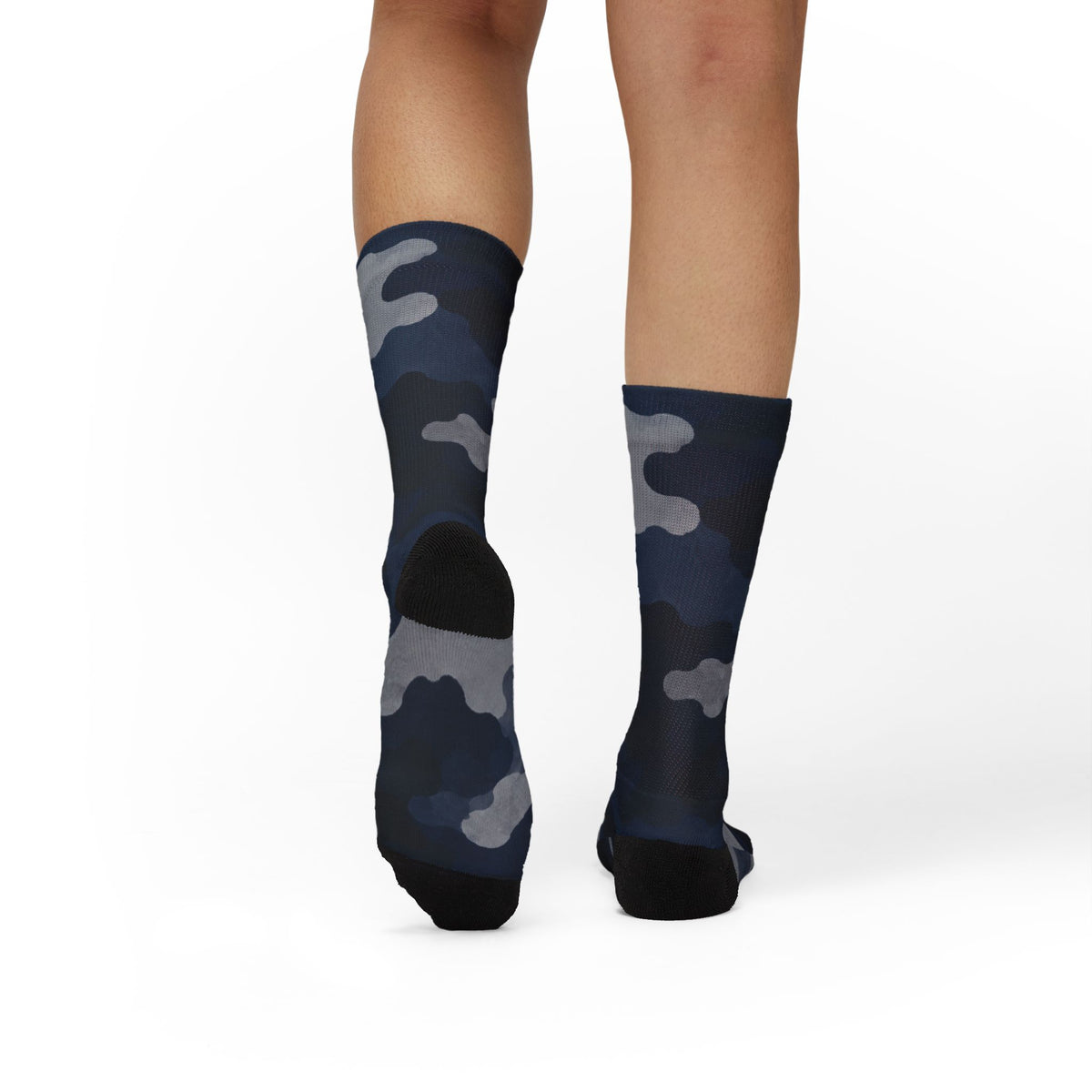 Colbalt, Icy Bue and Onyx Crew Socks by Camotoez The Deep Sea Stealth Crew