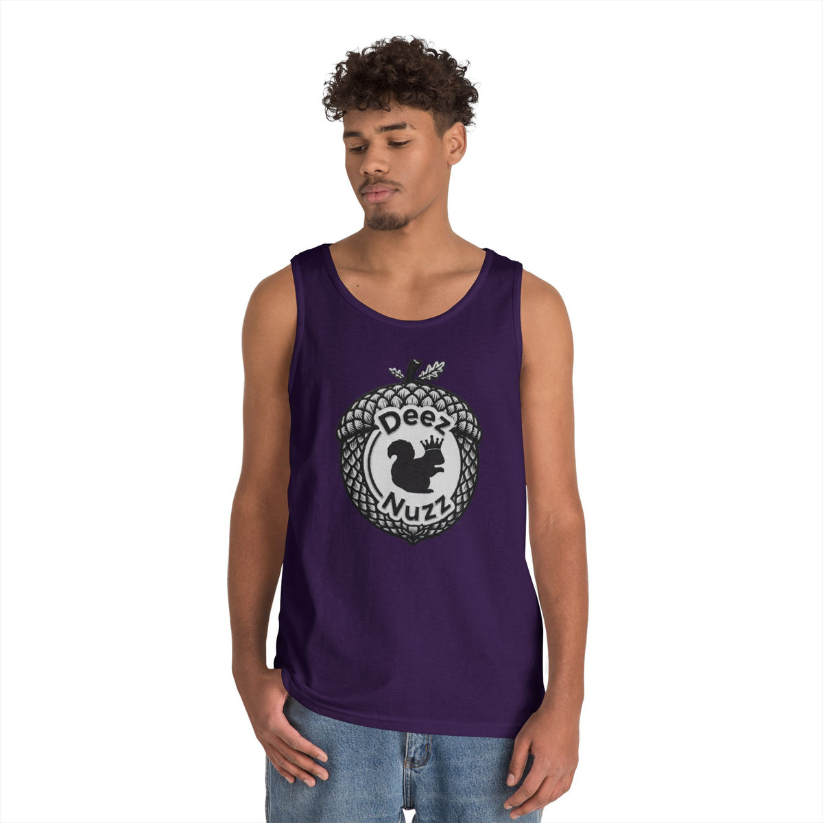 ‘Deez Nuzz’  Vintage Black/Grey Crest Funny Graphic Tank Top