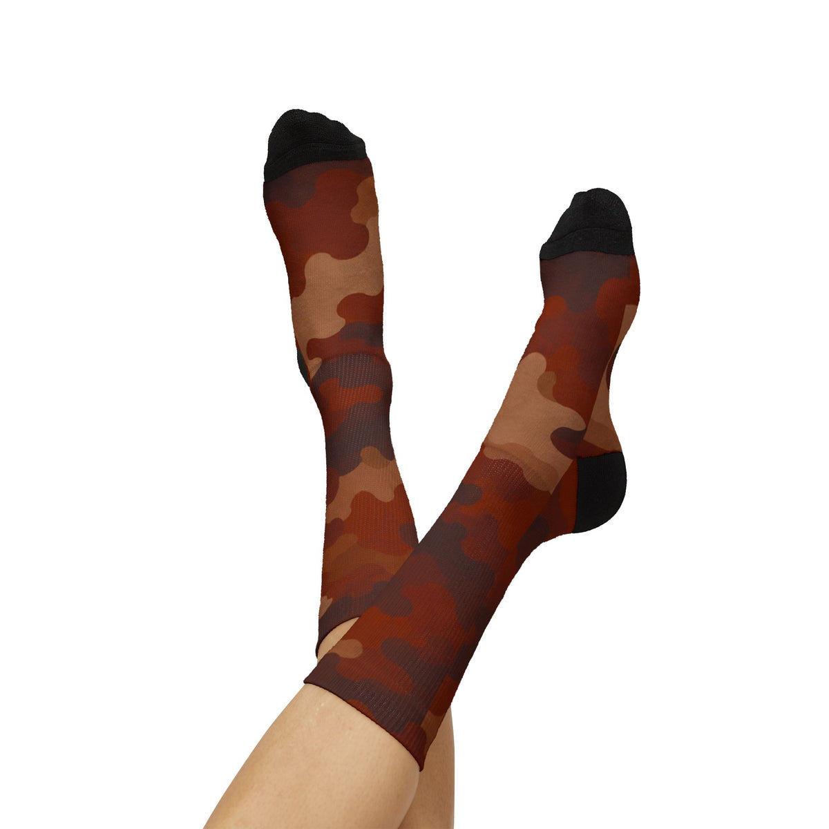 Burnt Terracotta and Sandy Tan Camouflage Crew Socks by Camotoez The Oxide Operative