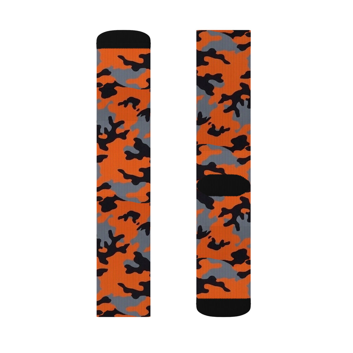 Pewter Orange and Black  Hi Seas l Camouflage Crew Socksby Camotoez