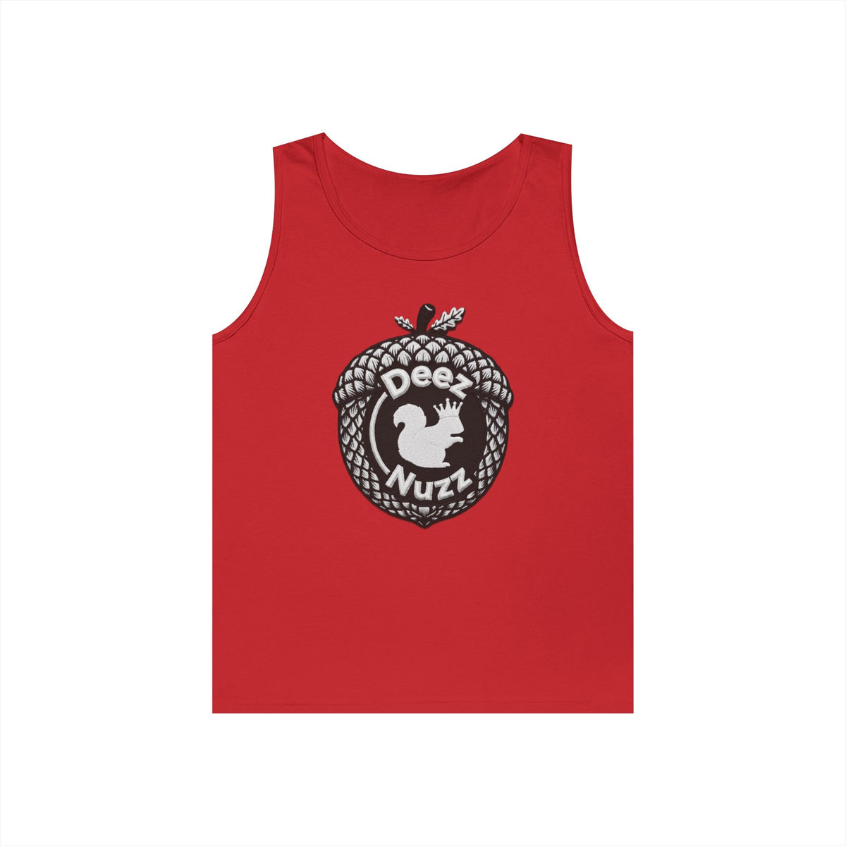‘Deez Nuzz’  Vintage White/Black Crest Funny Graphic Tank Top