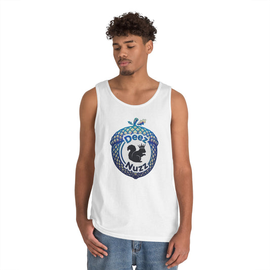 'Deez Nuzz' Black/Blue Acorn Funny Squirrel Graphic Tank Top