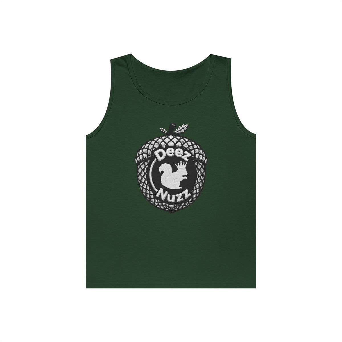 ‘Deez Nuzz’  Vintage White/Black Crest Funny Graphic Tank Top