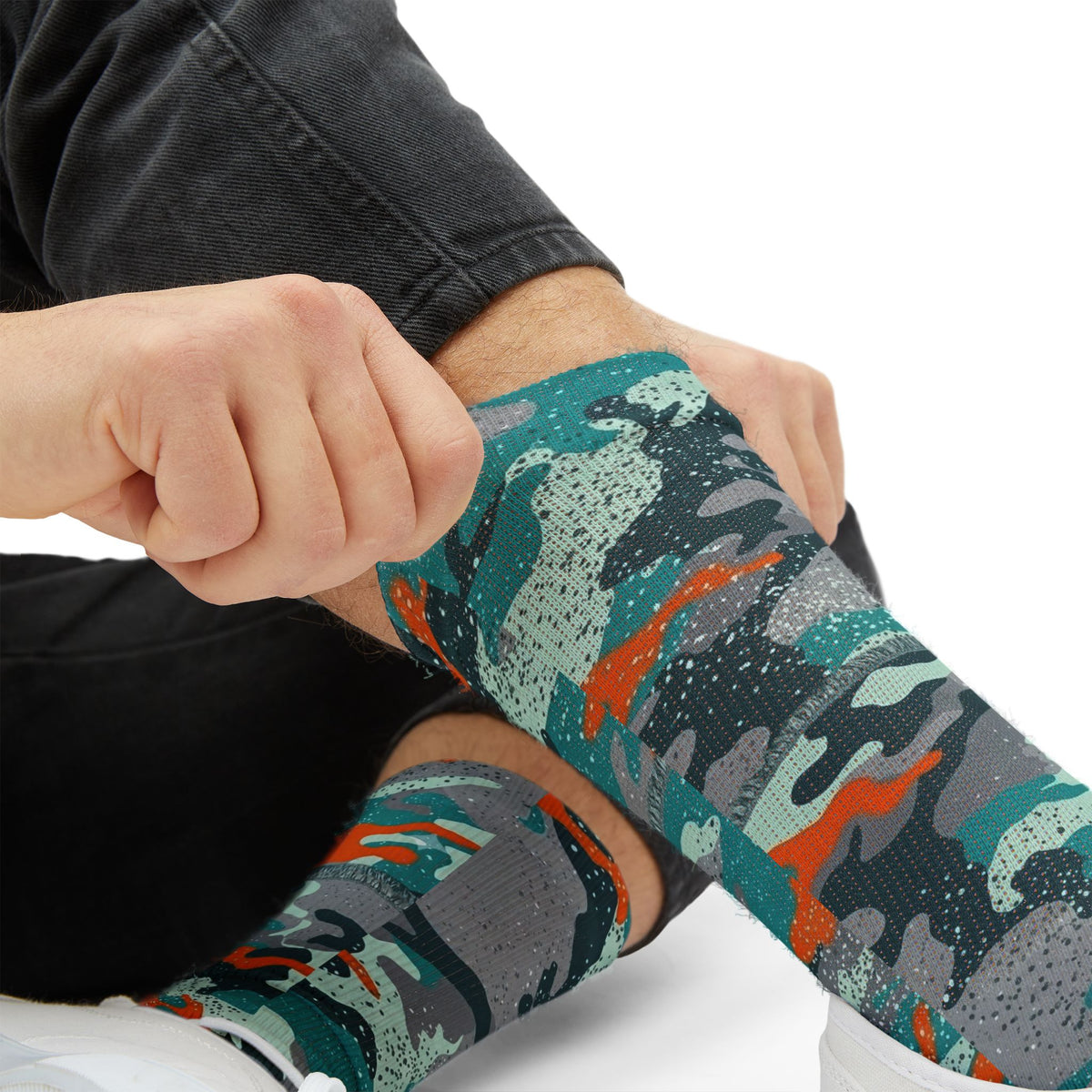 Miami Vibe Dolphin Aura Crew Socks Carib Drip by Camotoez
