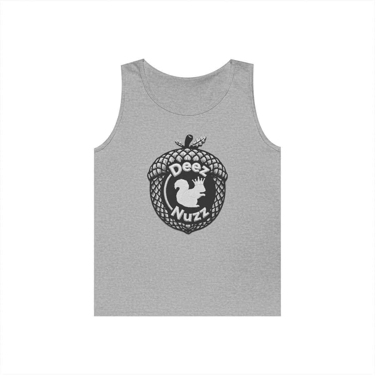 ‘Deez Nuzz’  Vintage White/Black Crest Funny Graphic Tank Top