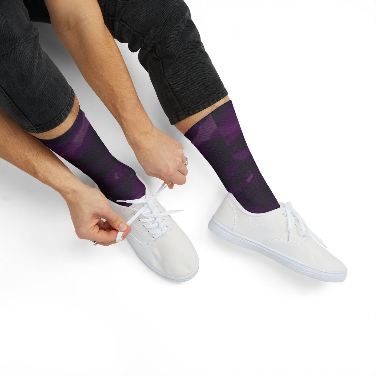 Digital Purple Crew Socks by Camotoez Ultraviolet Vibes