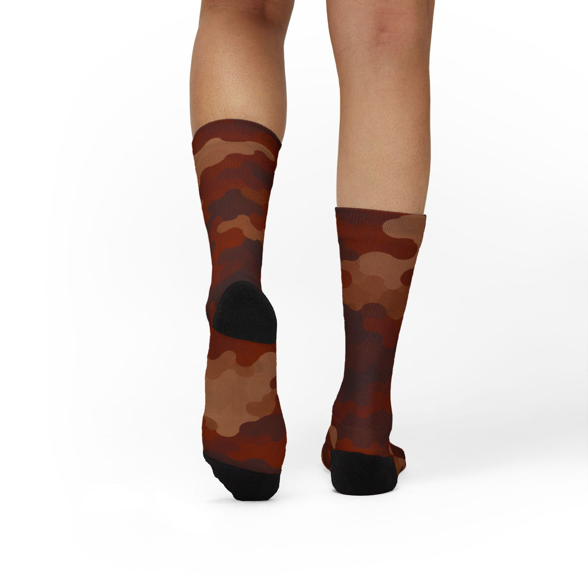 Burnt Terracotta and Sandy Tan Camouflage Crew Socks by Camotoez The Oxide Operative