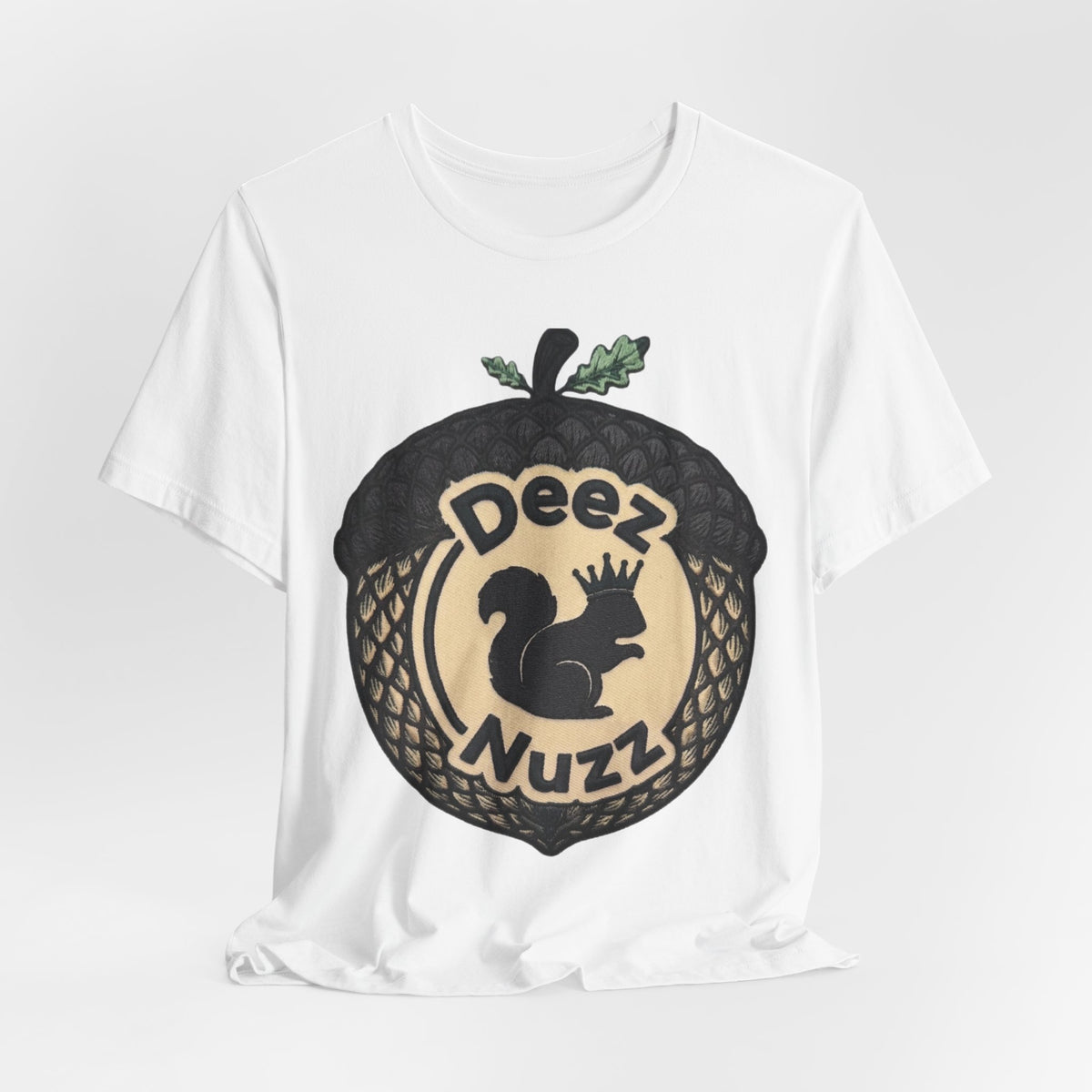 DeezNuzz Acorn Graphic Tee — Funny Squirrel Logo Shirt