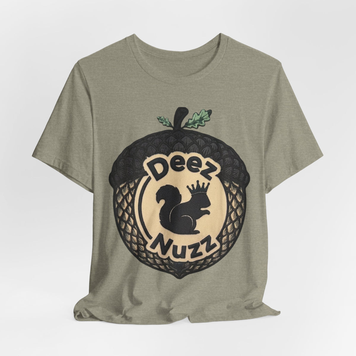 DeezNuzz Acorn Graphic Tee — Funny Squirrel Logo Shirt