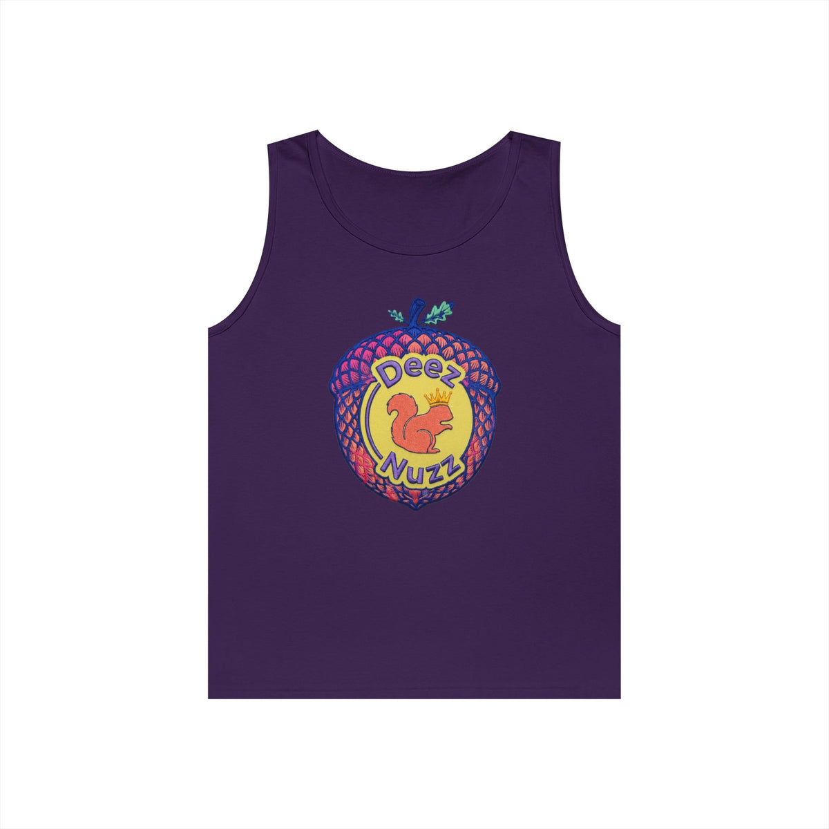 'Deez Nuzz' Pink Acorn Funny Squirrel Graphic Tank Top