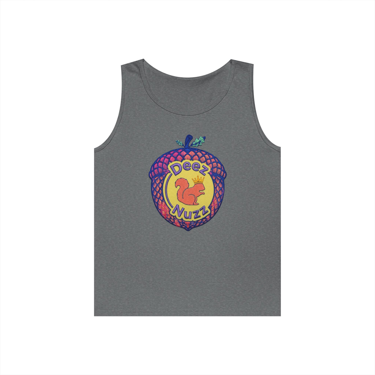 'Deez Nuzz' Pink Acorn Funny Squirrel Graphic Tank Top