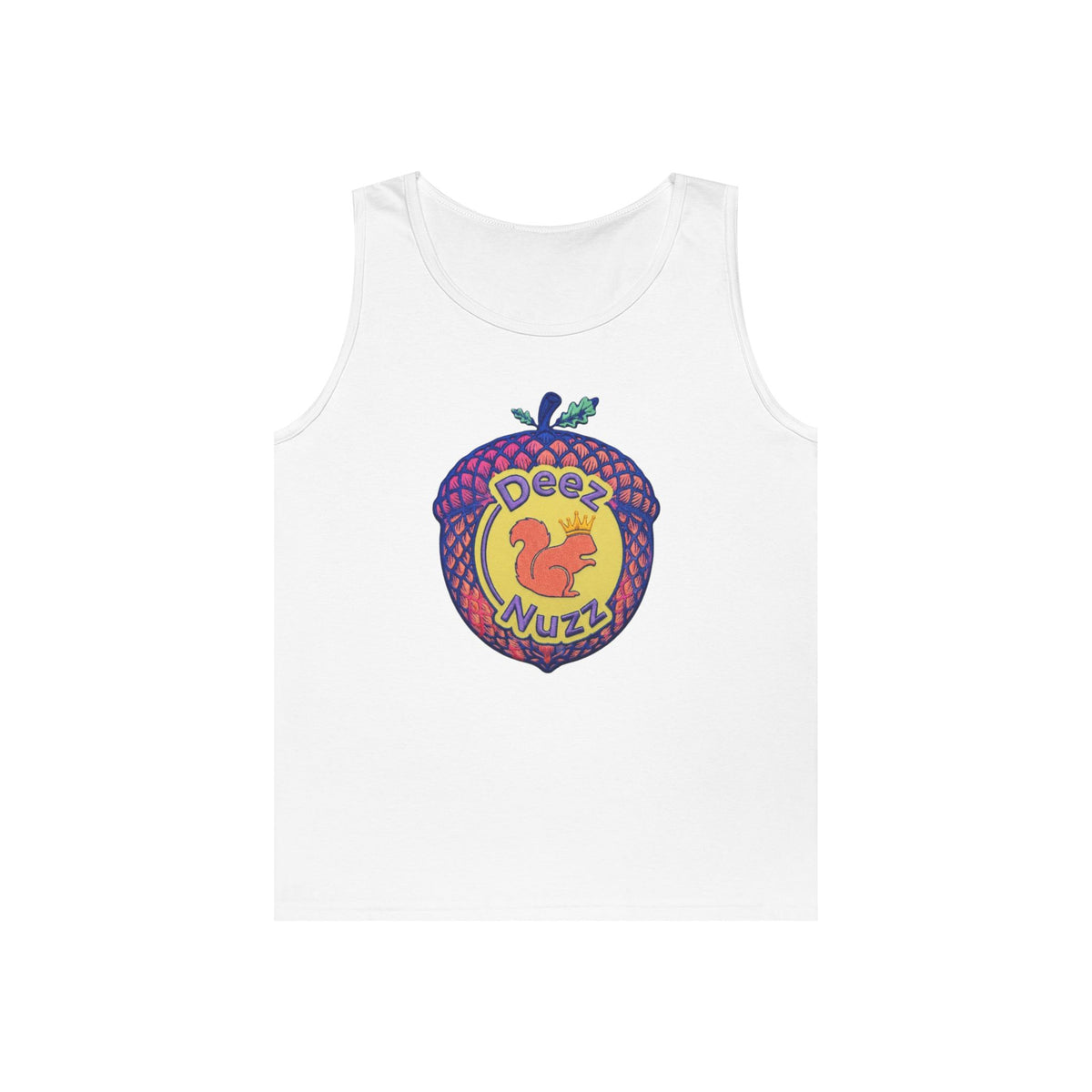 'Deez Nuzz' Pink Acorn Funny Squirrel Graphic Tank Top