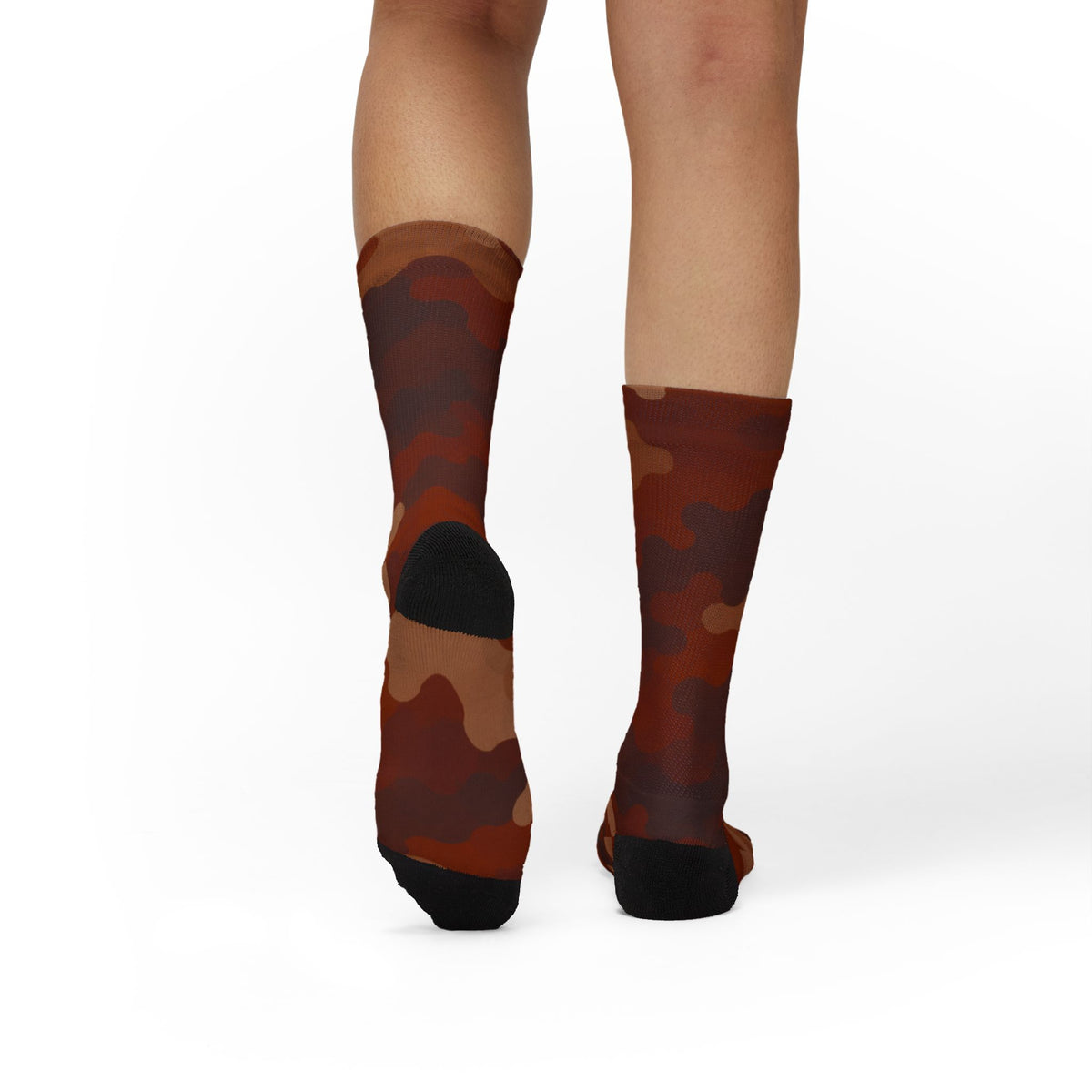Burnt Terracotta and Sandy Tan Camouflage Crew Socks by Camotoez The Oxide Operative