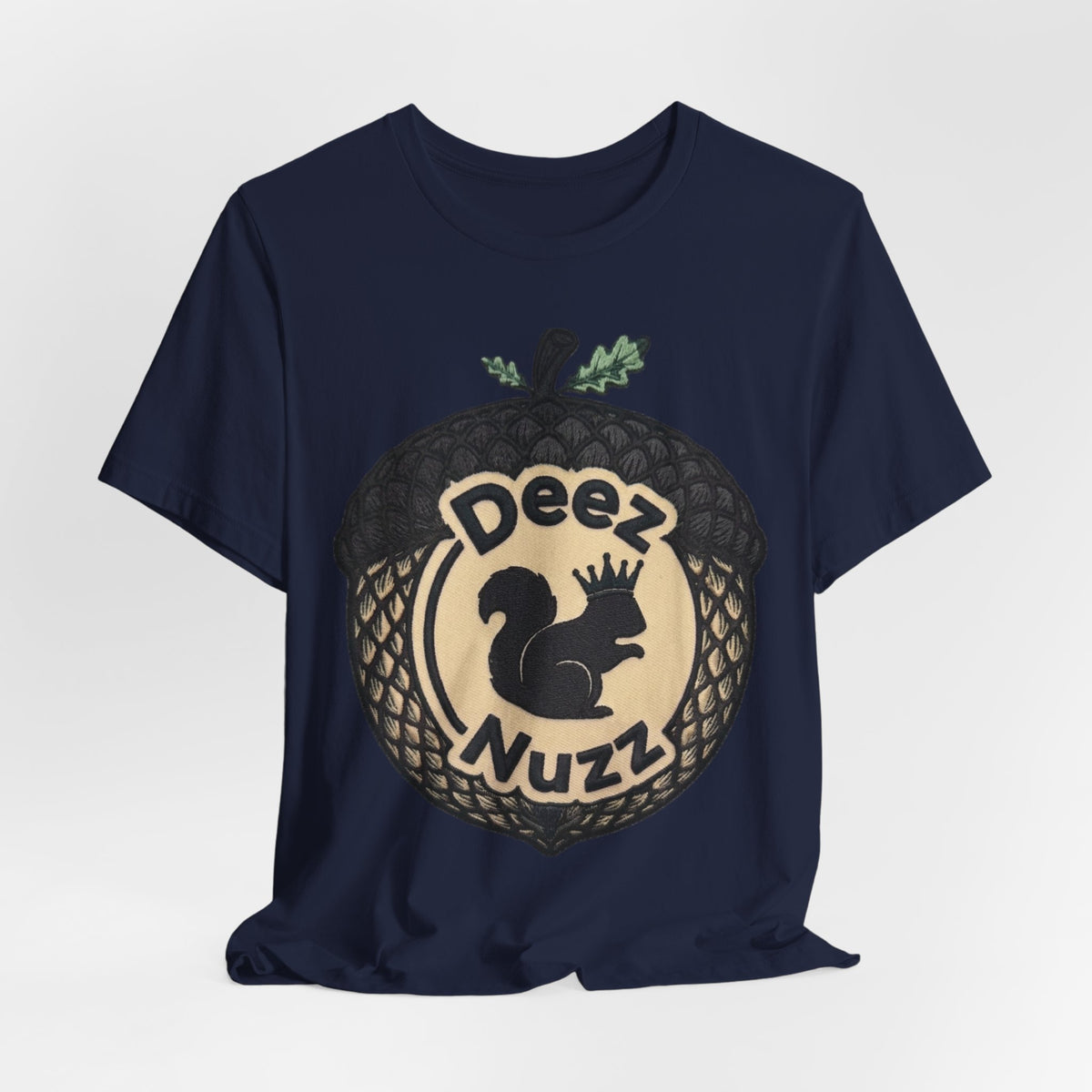 DeezNuzz Acorn Graphic Tee — Funny Squirrel Logo Shirt