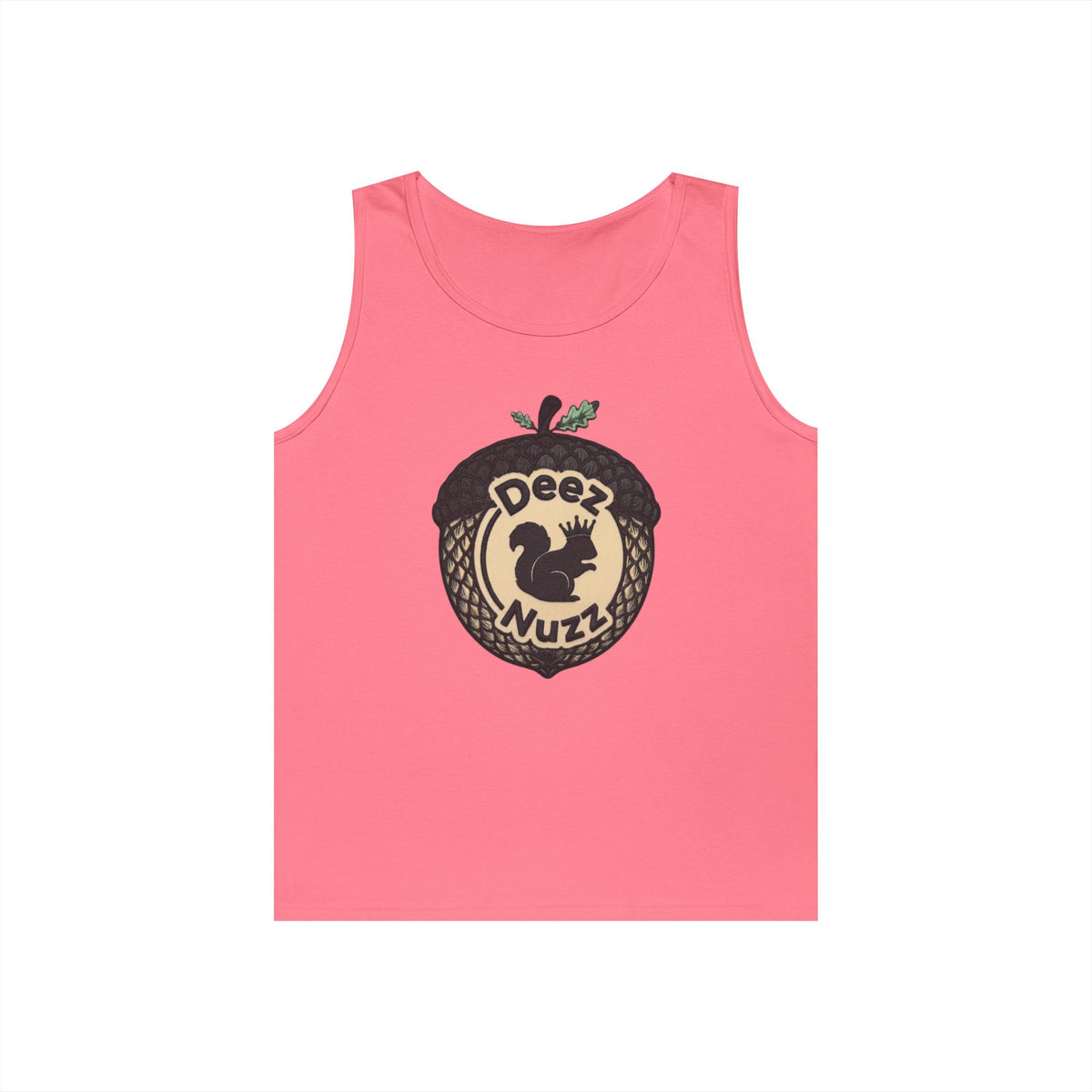 ‘Deez Nuzz’  Vintage Black/Tan Crest Funny Graphic Tank Top