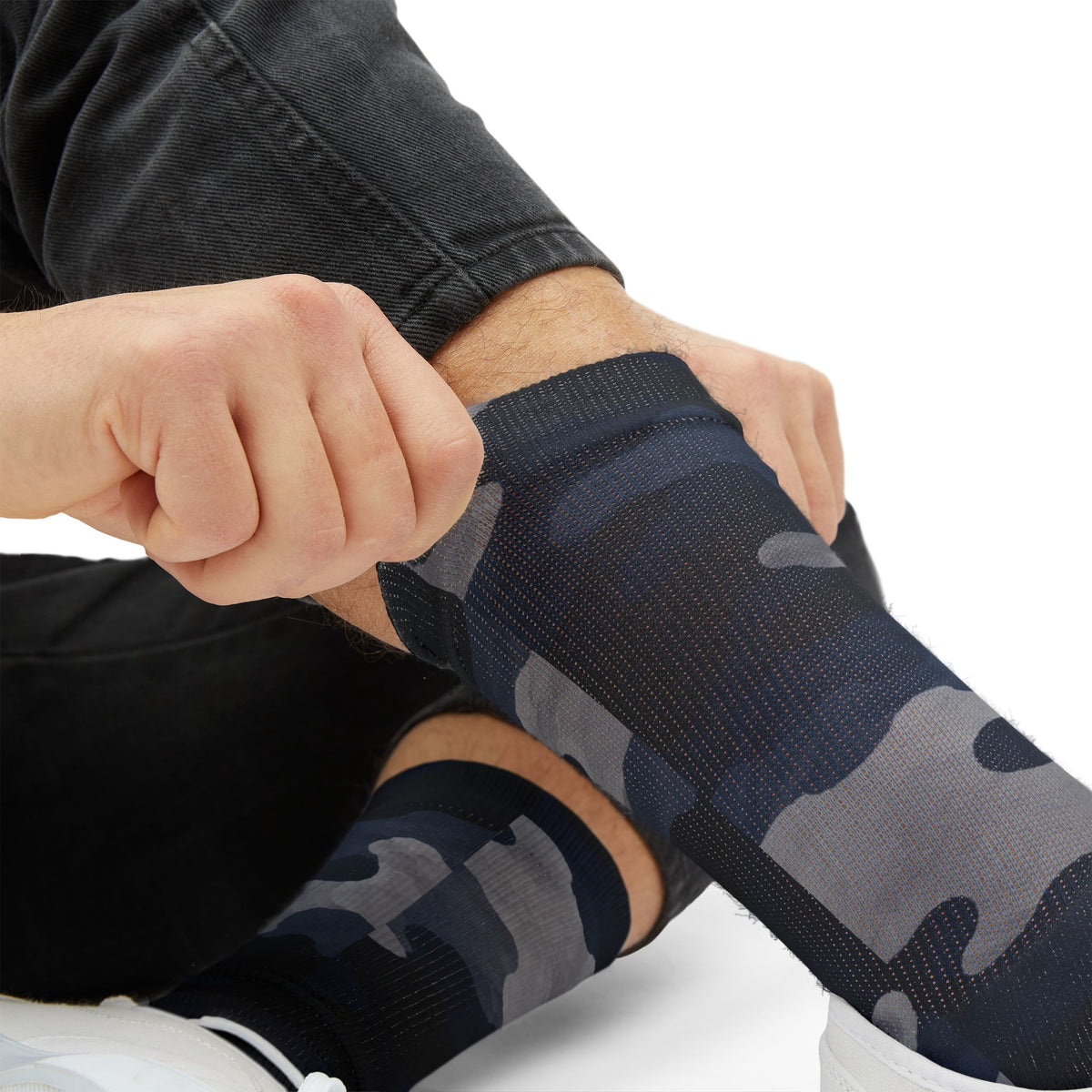 Colbalt, Icy Bue and Onyx Crew Socks by Camotoez The Deep Sea Stealth Crew