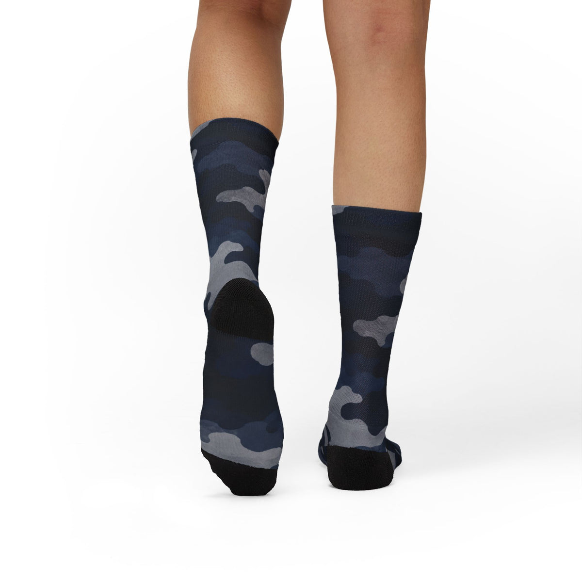 Colbalt, Icy Bue and Onyx Crew Socks by Camotoez The Deep Sea Stealth Crew