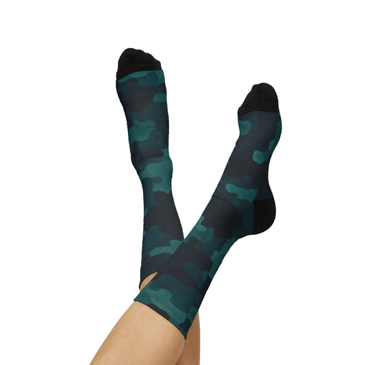 Blue Flare and Transformative Teal Crew Socks by Camotoez The Midnight PerimeterCrew