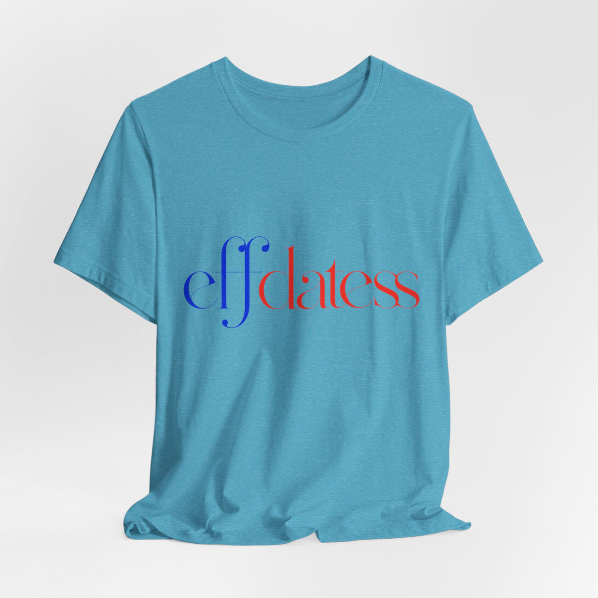 'effdatess' Cobalt Blue Minimalist Pastel Graphic Tee