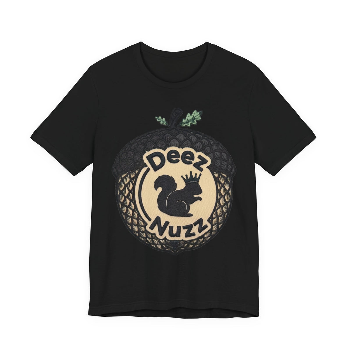 DeezNuzz Acorn Graphic Tee — Funny Squirrel Logo Shirt