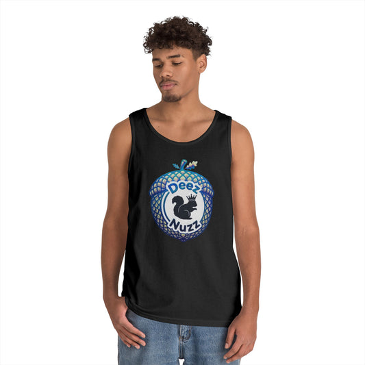 'Deez Nuzz' Black/Blue Acorn Funny Squirrel Graphic Tank Top