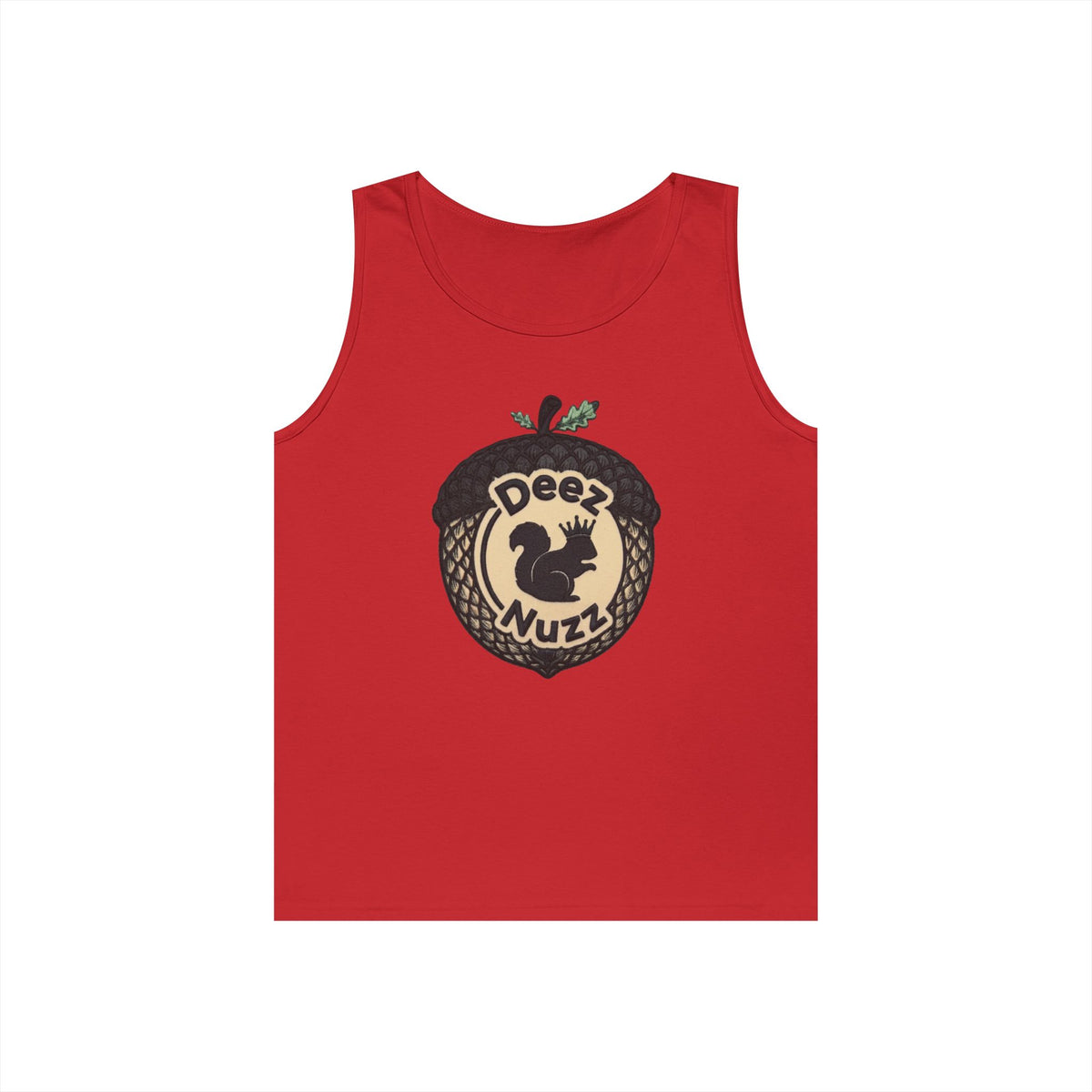 ‘Deez Nuzz’  Vintage Black/Tan Crest Funny Graphic Tank Top