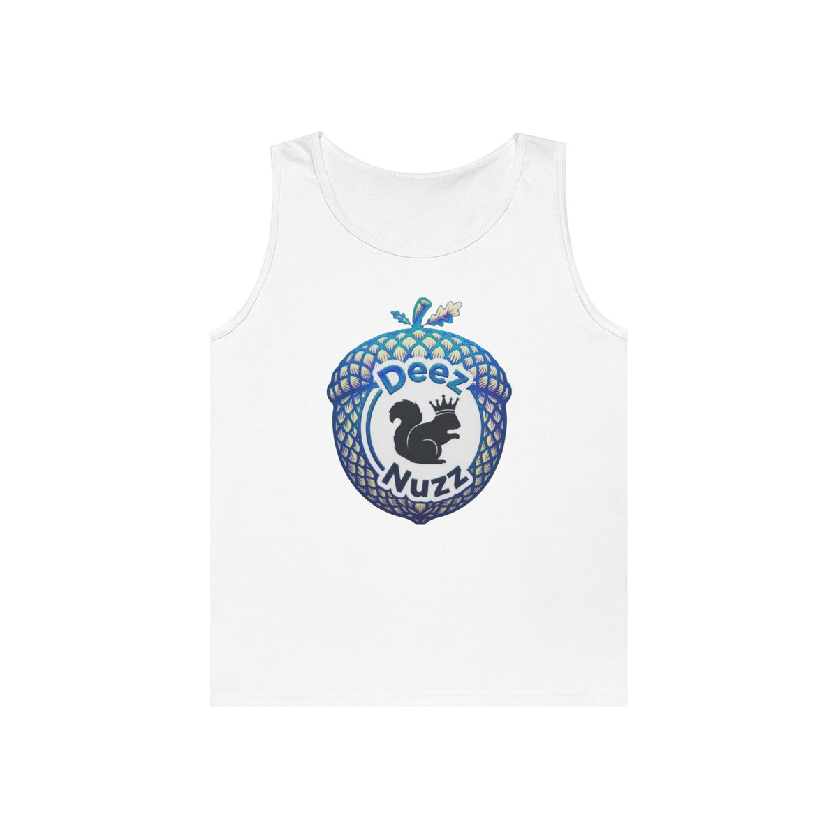 'Deez Nuzz' Black/Blue Acorn Funny Squirrel Graphic Tank Top