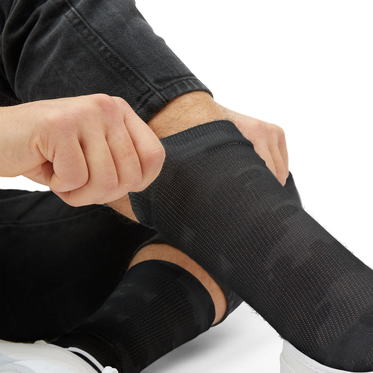 Dark Gray Carbon Stealth Crew Socks by Camotoez Midnight Glitch