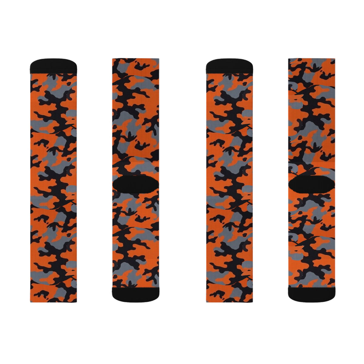 Pewter Orange and Black  Hi Seas l Camouflage Crew Socksby Camotoez