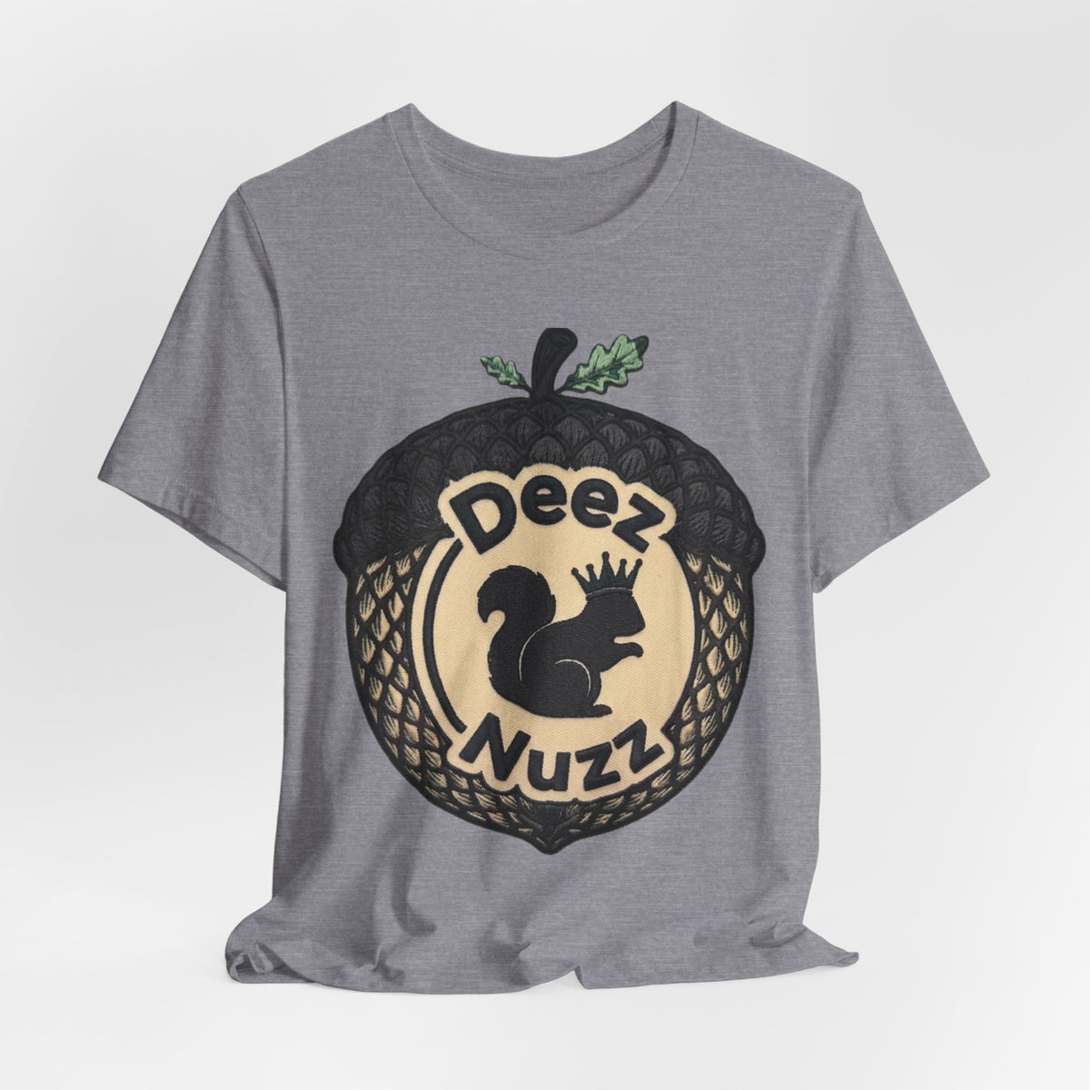 DeezNuzz Acorn Graphic Tee — Funny Squirrel Logo Shirt