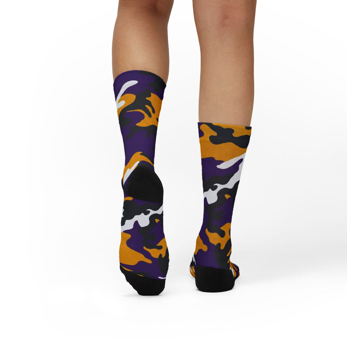 Copy of Captain Camotoez, Red Orange Camo Bay Drip Sublimation Socks — Bold Camouflage Athletic Crew Socks