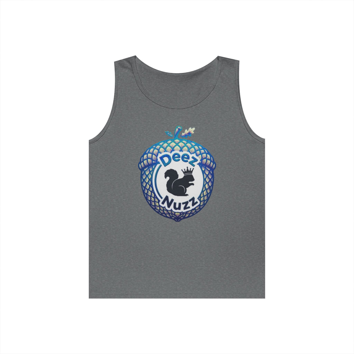 'Deez Nuzz' Black/Blue Acorn Funny Squirrel Graphic Tank Top