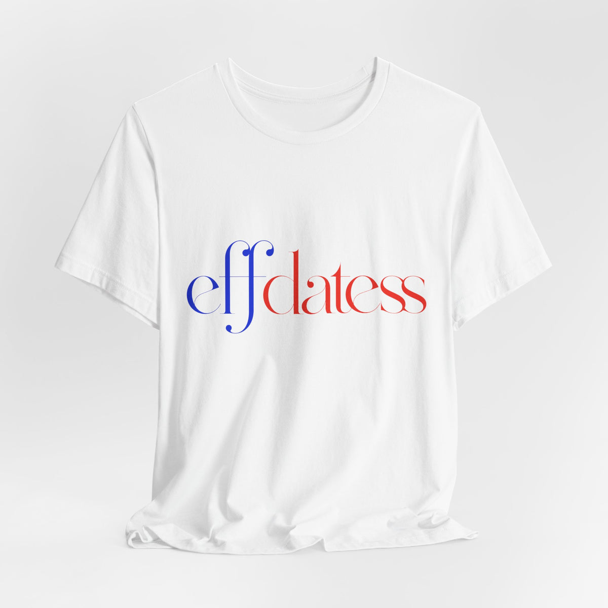 'effdatess' Cobalt Blue Minimalist Pastel Graphic Tee