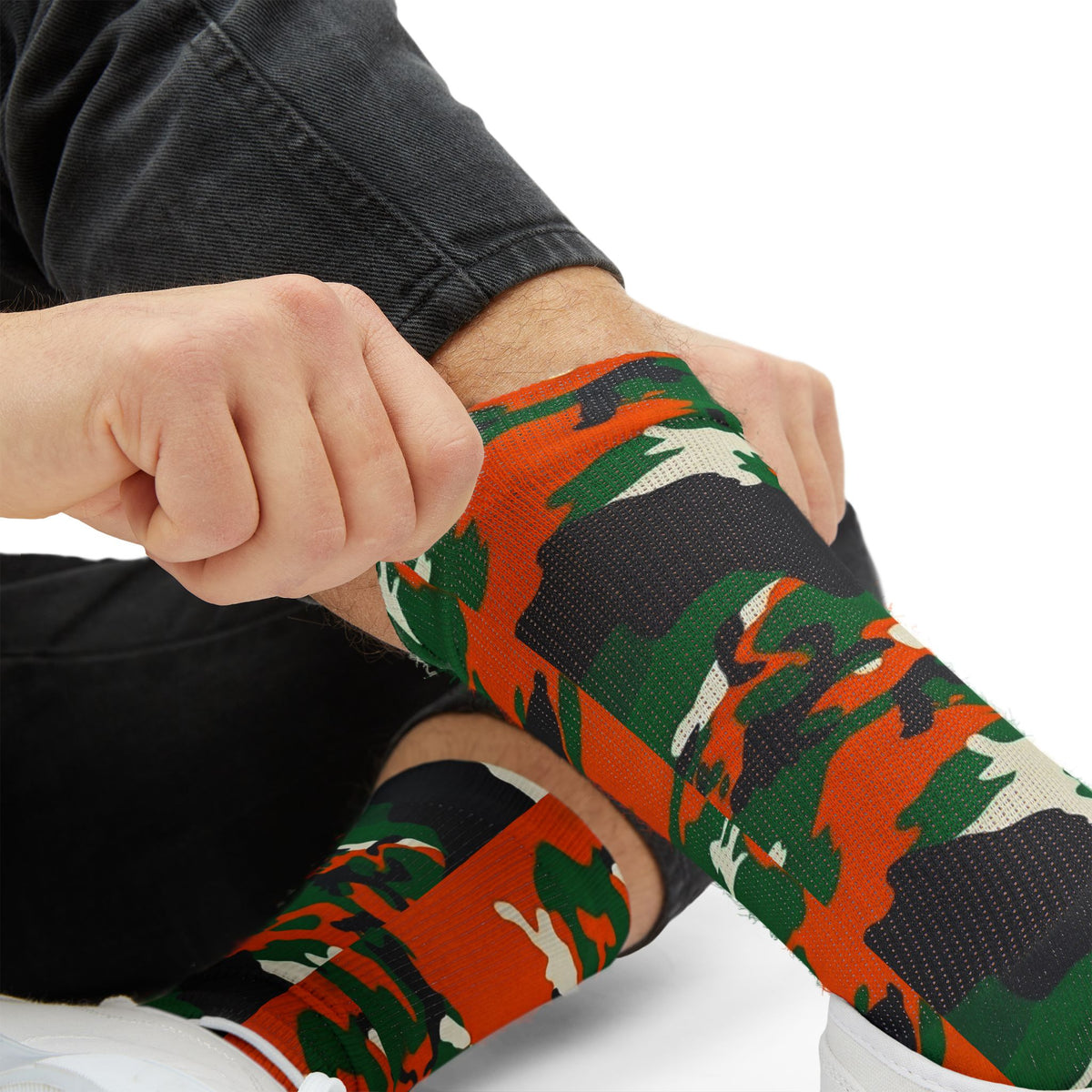 Rattle Dazzle Camo Sublimation Socks — Bold Camouflage Athletic Crew Socks