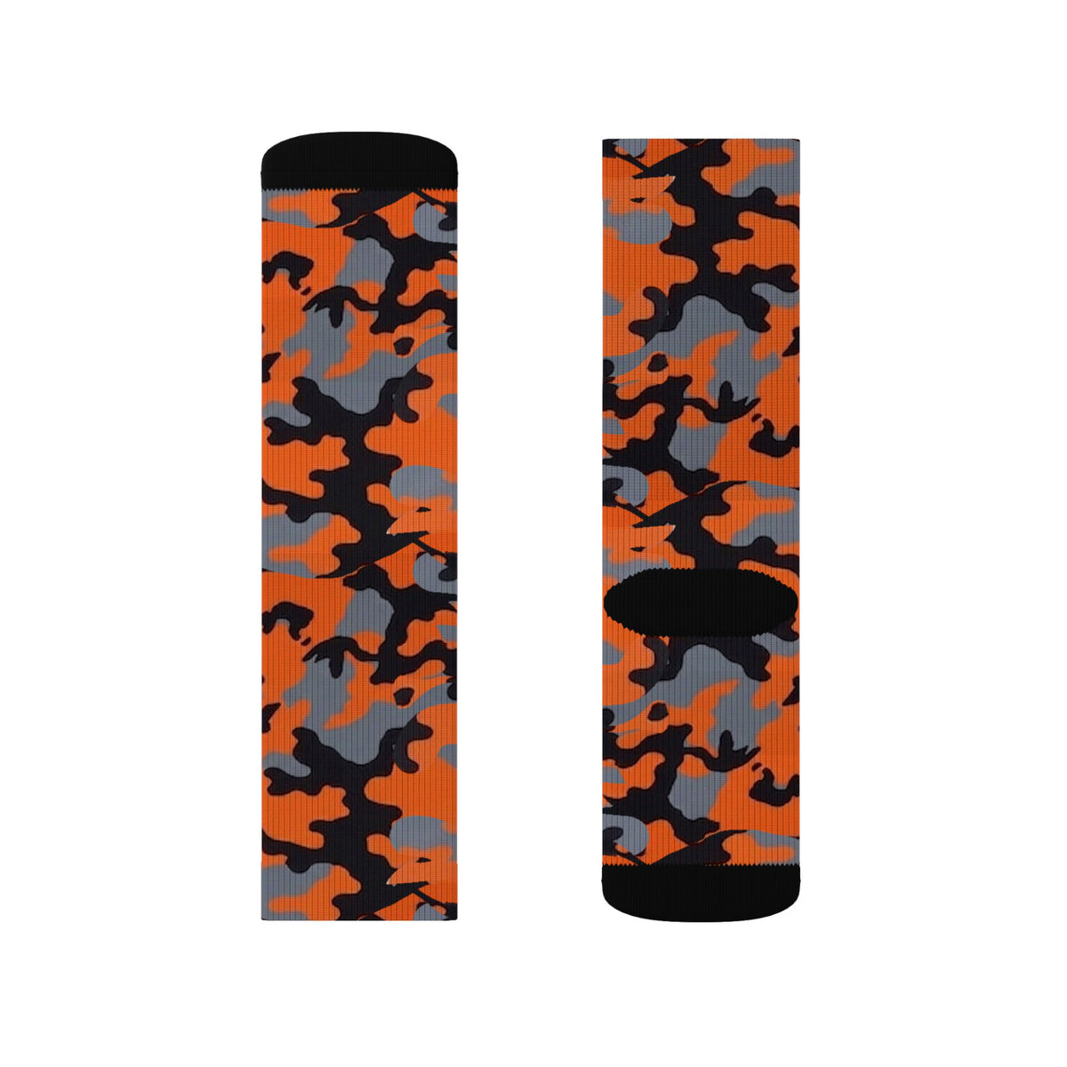 Pewter Orange and Black  Hi Seas l Camouflage Crew Socksby Camotoez