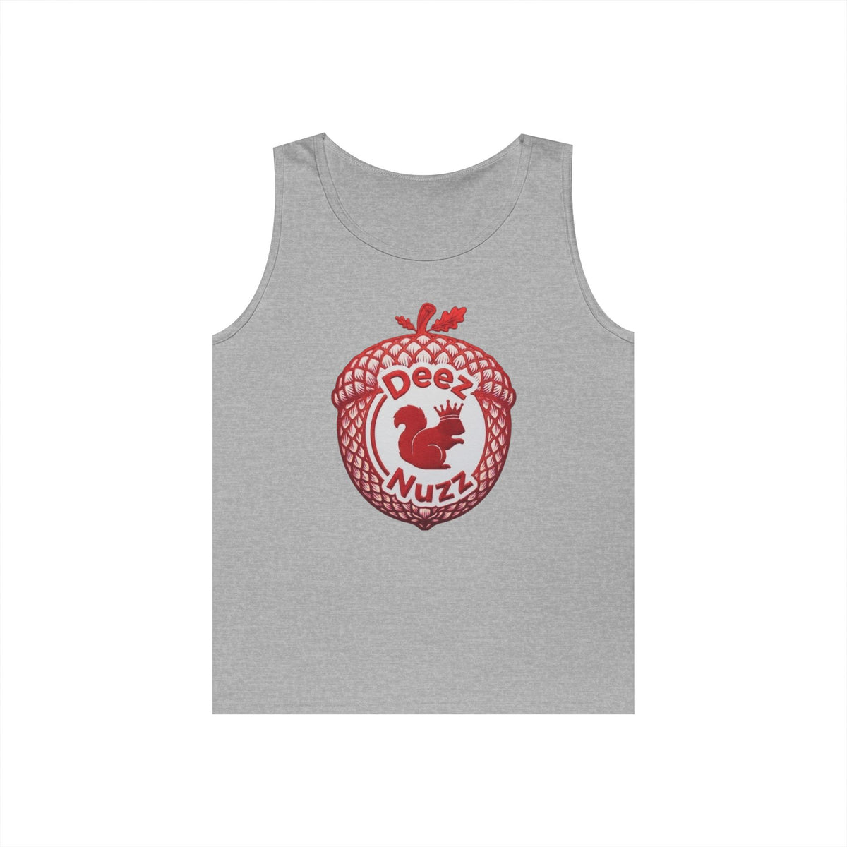 'Deez Nuzz' Red Acorn Funny Squirrel Graphic Tank Top