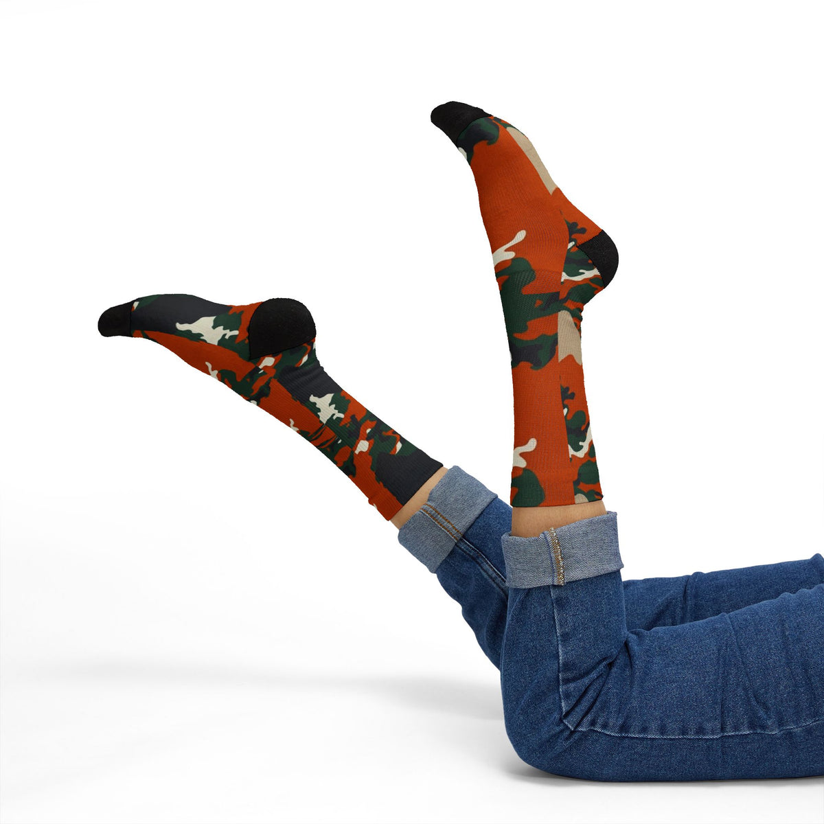 Cane Cane Camo Sublimation Socks — Bold Camouflage Athletic Crew Socks