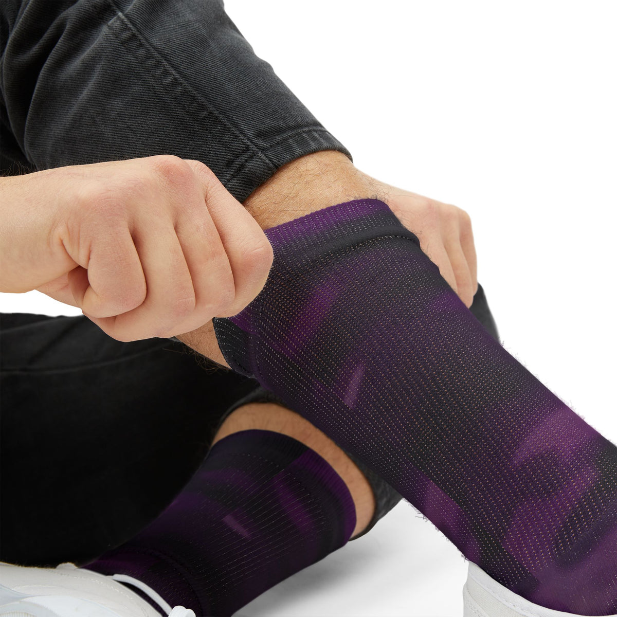 Digital Purple Crew Socks by Camotoez Ultraviolet Vibes
