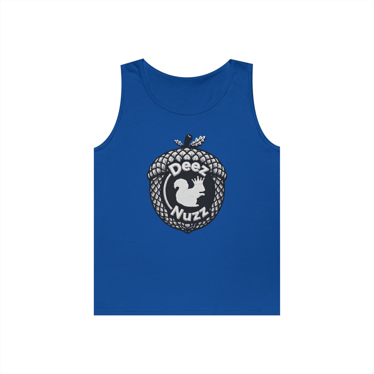 ‘Deez Nuzz’  Vintage White/Black Crest Funny Graphic Tank Top