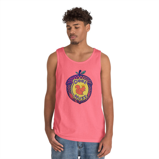 'Deez Nuzz' Pink Acorn Funny Squirrel Graphic Tank Top