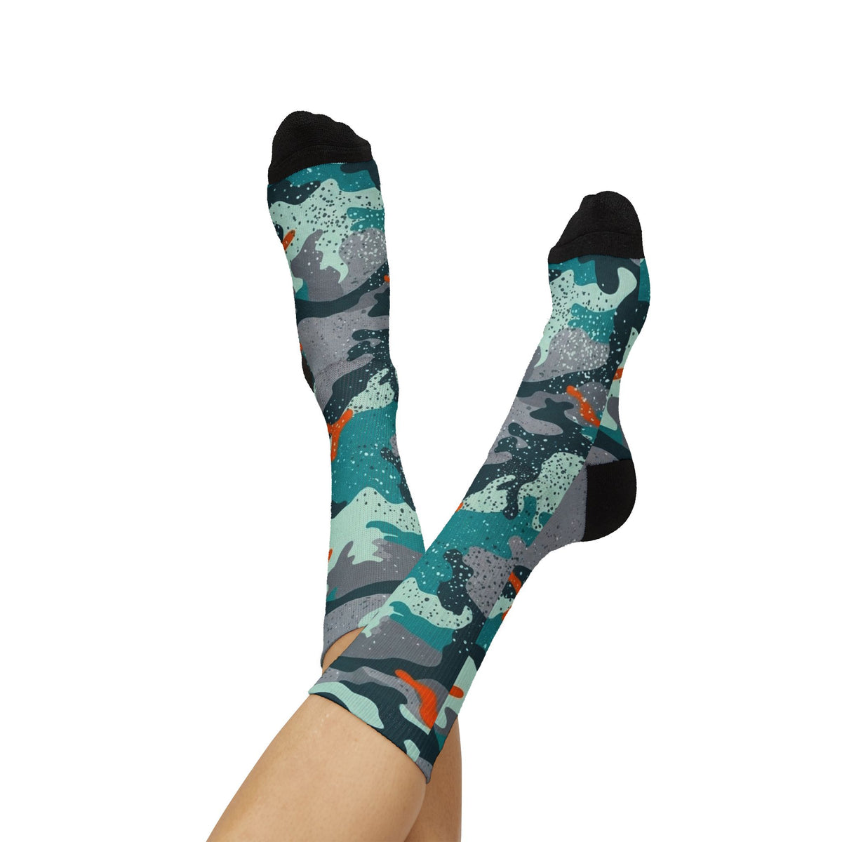 Miami Vibe Dolphin Aura Crew Socks Carib Drip by Camotoez