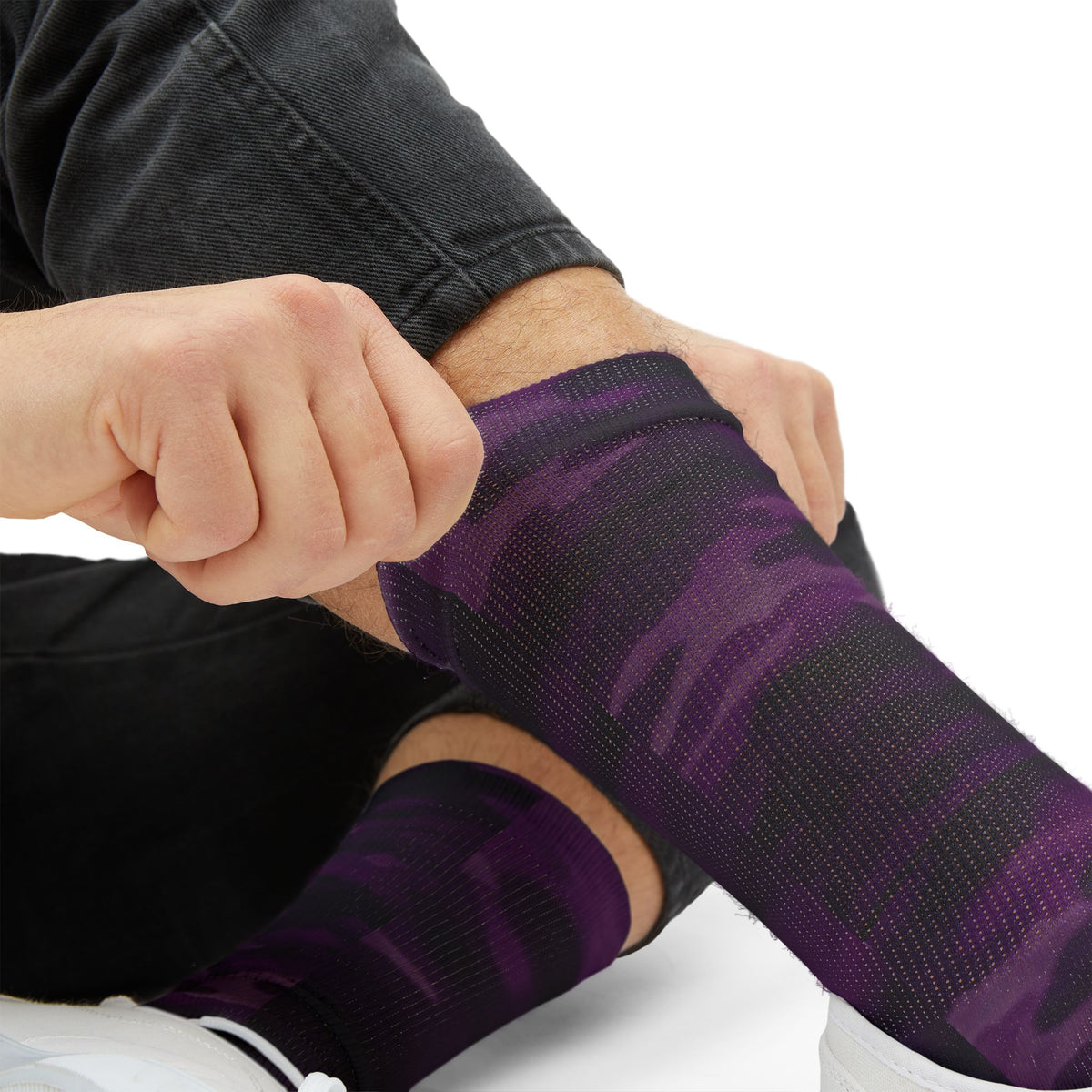 Digital Purple Crew Socks by Camotoez Ultraviolet Vibes