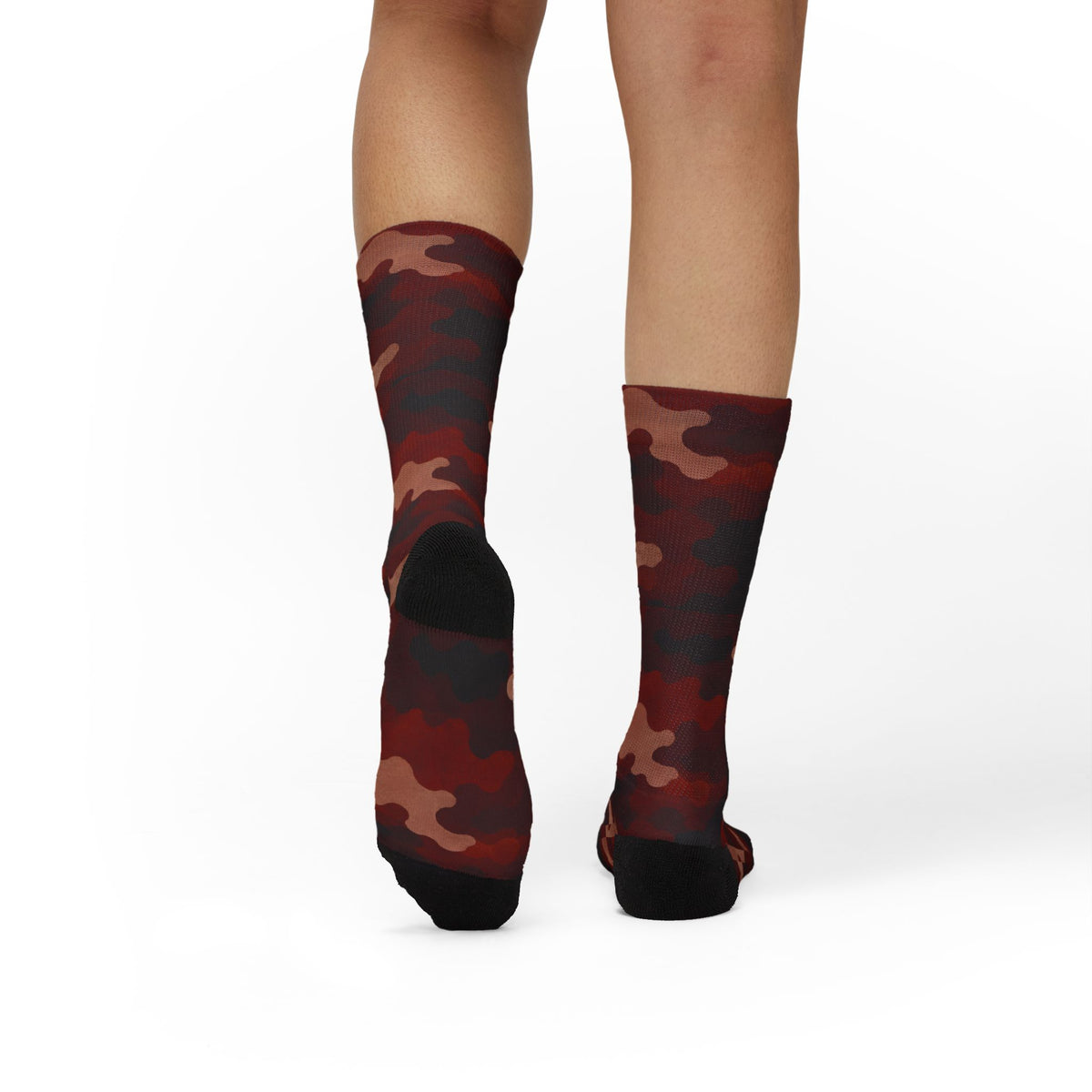 Muted Red Crew Sock by Camotoez Feral Sriracha Hazard