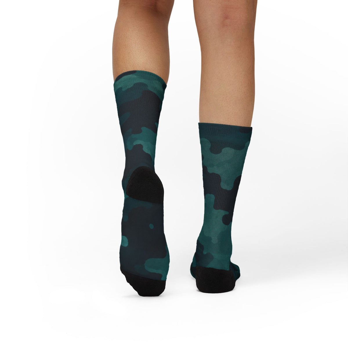 Blue Flare and Transformative Teal Crew Socks by Camotoez The Midnight PerimeterCrew