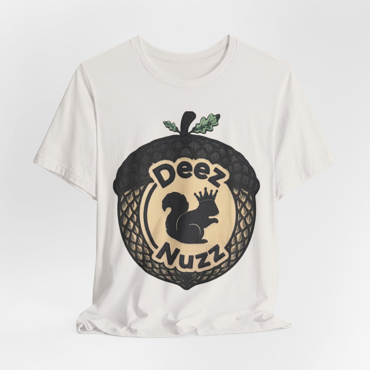 DeezNuzz Acorn Graphic Tee — Funny Squirrel Logo Shirt