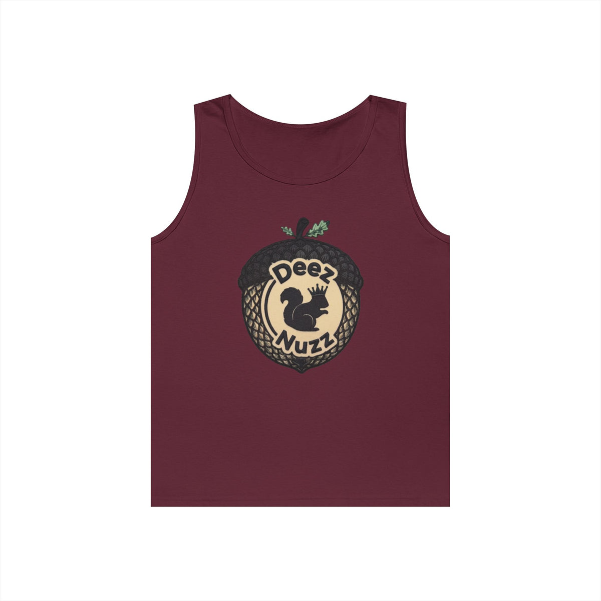 ‘Deez Nuzz’  Vintage Black/Tan Crest Funny Graphic Tank Top